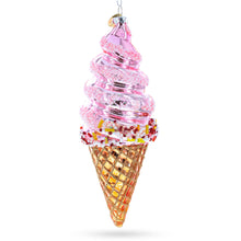 Load image into Gallery viewer, Pink Ice Cream Glass Christmas Ornament