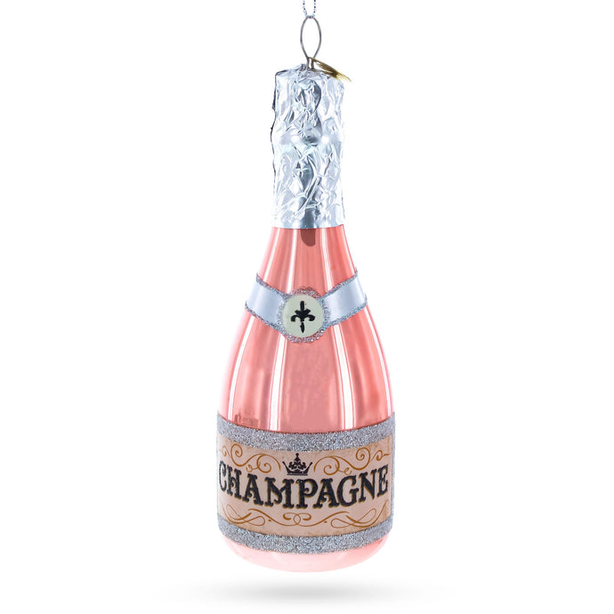 Pink Sparkling Wine Glass Christmas Ornament