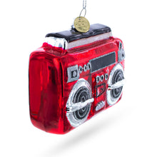 Load image into Gallery viewer, Retro Cassette Player Glass Christmas Ornament