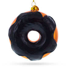 Load image into Gallery viewer, Chocolate Covered Donut Glass Christmas Ornament