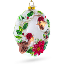 Load image into Gallery viewer, Birds on a Wreath Glass Christmas Ornament