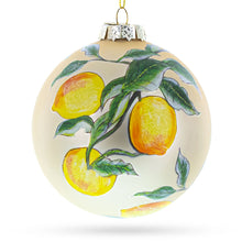 Load image into Gallery viewer, Lemons on a Tree Branch Glass Christmas Ornament