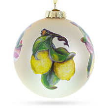 Load image into Gallery viewer, Lemons and Pomegranate on a Branch Glass Christmas Ornament