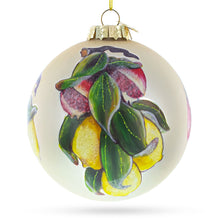Load image into Gallery viewer, Lemons and Pomegranate on a Branch Glass Christmas Ornament