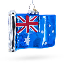 Load image into Gallery viewer, Waving Flag of Australia Glass Christmas Ornament
