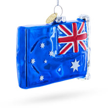 Load image into Gallery viewer, Waving Flag of Australia Glass Christmas Ornament