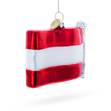 Load image into Gallery viewer, Waving Flag of Austria Glass Christmas Ornament