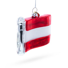 Load image into Gallery viewer, Waving Flag of Austria Glass Christmas Ornament