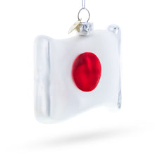 Load image into Gallery viewer, Waving Flag of Japan Glass Christmas Ornament