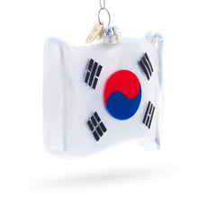 Load image into Gallery viewer, Waving Flag of South Korea Glass Christmas Ornament
