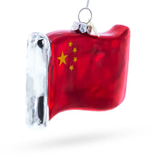 Load image into Gallery viewer, Waving Flag of China Glass Christmas Ornament