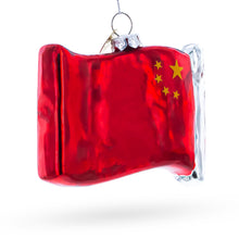 Load image into Gallery viewer, Waving Flag of China Glass Christmas Ornament