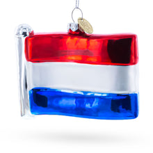 Load image into Gallery viewer, Waving Flag of Netherlands Glass Christmas Ornament