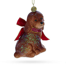 Load image into Gallery viewer, Glittery Spaniel Dog Glass Christmas Ornament