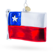 Load image into Gallery viewer, Waving Flag of Chile Glass Christmas Ornament