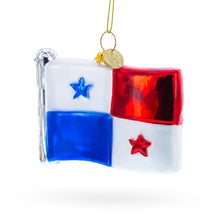 Load image into Gallery viewer, Waving Flag of Panama Glass Christmas Ornament
