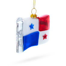 Load image into Gallery viewer, Waving Flag of Panama Glass Christmas Ornament