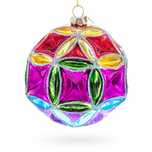 Load image into Gallery viewer, Faceted Design Vibrant Geometric Glass Christmas Ornament