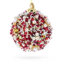 Load image into Gallery viewer, Luxury Pearl &amp; Sequin Beaded Glass Christmas Ornament