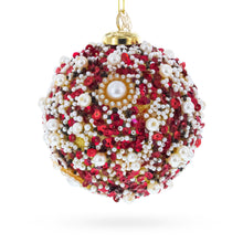 Load image into Gallery viewer, Luxury Pearl &amp; Sequin Beaded Glass Christmas Ornament