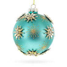 Load image into Gallery viewer, Gold Starburst Design with Elegant Matte Finish Glass Ball Christmas Ornament
