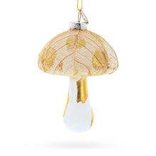 Load image into Gallery viewer, Gold Glitter Mushroom Glass Christmas Ornament