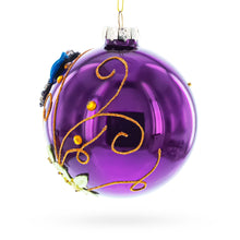 Load image into Gallery viewer, Purple Jewel Butterfly Glass Ball Christmas Ornament