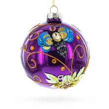 Load image into Gallery viewer, Purple Jewel Butterfly Glass Ball Christmas Ornament