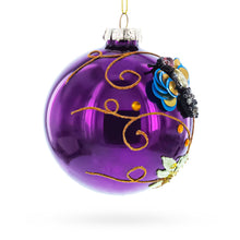 Load image into Gallery viewer, Purple Jewel Butterfly Glass Ball Christmas Ornament