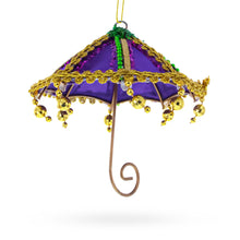 Load image into Gallery viewer, Whimsical Purple Umbrella with Beaded Accents Christmas Ornament