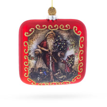 Load image into Gallery viewer, Vintage Santa Scene Glass Christmas Ornament