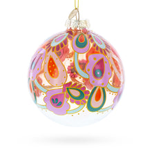 Load image into Gallery viewer, Bohemian Paisley Design Floral Glass Ball Christmas Ornament
