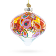 Load image into Gallery viewer, Paisley Design Teardrop Finial Glass Christmas Ornament