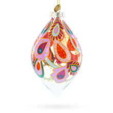 Load image into Gallery viewer, Paisley Design Teardrop Glass Christmas Ornament