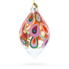 Load image into Gallery viewer, Paisley Design Teardrop Glass Christmas Ornament