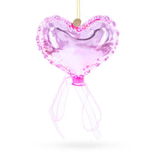 Load image into Gallery viewer, Pink Heart with Ribbon Glass Christmas Ornament