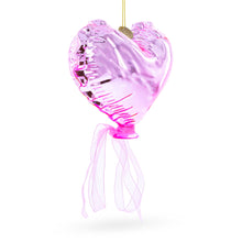 Load image into Gallery viewer, Pink Heart with Ribbon Glass Christmas Ornament
