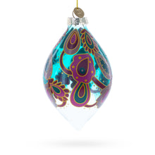 Load image into Gallery viewer, Teardrop Paisley Finial Glass Christmas Ornament