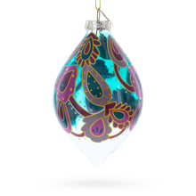 Load image into Gallery viewer, Teardrop Paisley Finial Glass Christmas Ornament