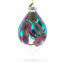 Load image into Gallery viewer, Teardrop Paisley Finial Glass Christmas Ornament