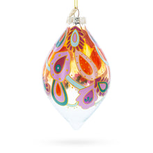 Load image into Gallery viewer, Copper Paisley Teardrop Glass Christmas Ornament