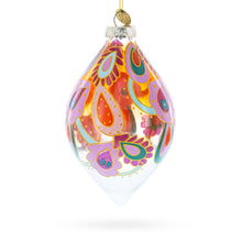 Load image into Gallery viewer, Copper Paisley Teardrop Glass Christmas Ornament