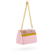 Load image into Gallery viewer, Pink Purse with Gold Chain  Glass  Christmas Ornament