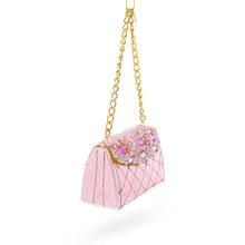 Load image into Gallery viewer, Pink Purse with Gold Chain  Glass  Christmas Ornament