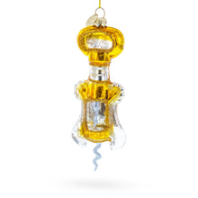 Load image into Gallery viewer, Gold and Silver Corkscrew Glass Christmas Ornament