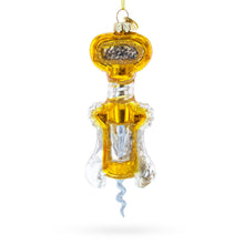 Load image into Gallery viewer, Gold and Silver Corkscrew Glass Christmas Ornament