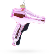 Load image into Gallery viewer, Pink Hairdryer with Scissors and Comb Glass Christmas Ornament