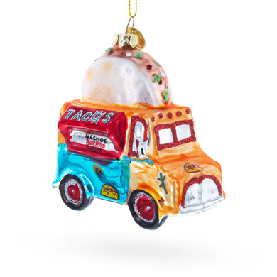 Taco Truck Glass Christmas Ornament