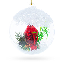 Load image into Gallery viewer, Red Cardinal Bird Encased in Glass Ball Christmas Ornament