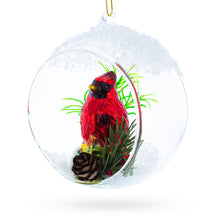 Load image into Gallery viewer, Red Cardinal Bird Encased in Glass Ball Christmas Ornament
